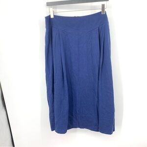 Banana Republic Women Size 18 Skirt Blue Long Midi‎ Linen Blend High Rise Flare